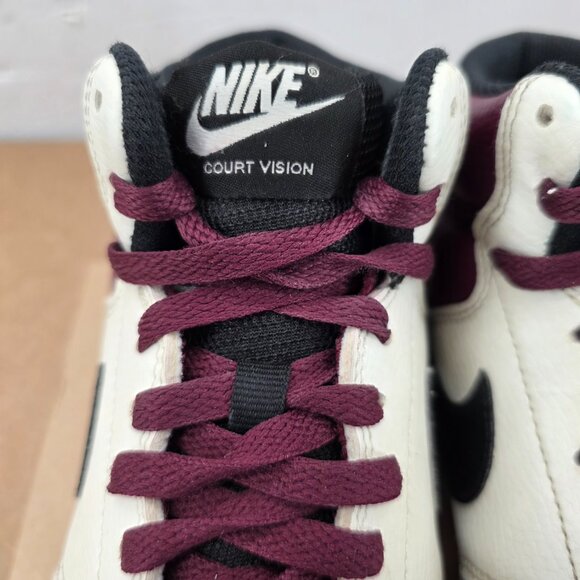 Nike Mens Size 8.5 Court Vision Mid Next Nature Dark Beetroot Shoes Sneakers - Picture 7 of 10